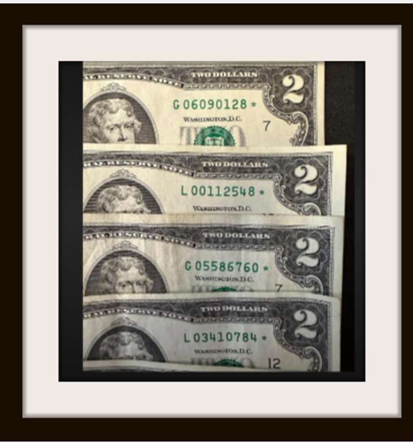 TWO DOLLAR BILLS POSTER